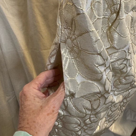 Shoshanna Strapless Gold Metallic Damask Dress Size 8 - Picture 4 of 11